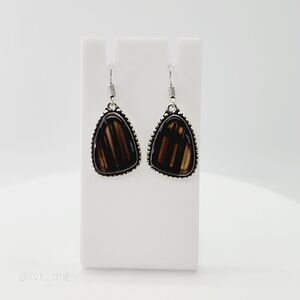 Botswana Agate Handmade Ethnic Drop Dangle Earrings 1.65"